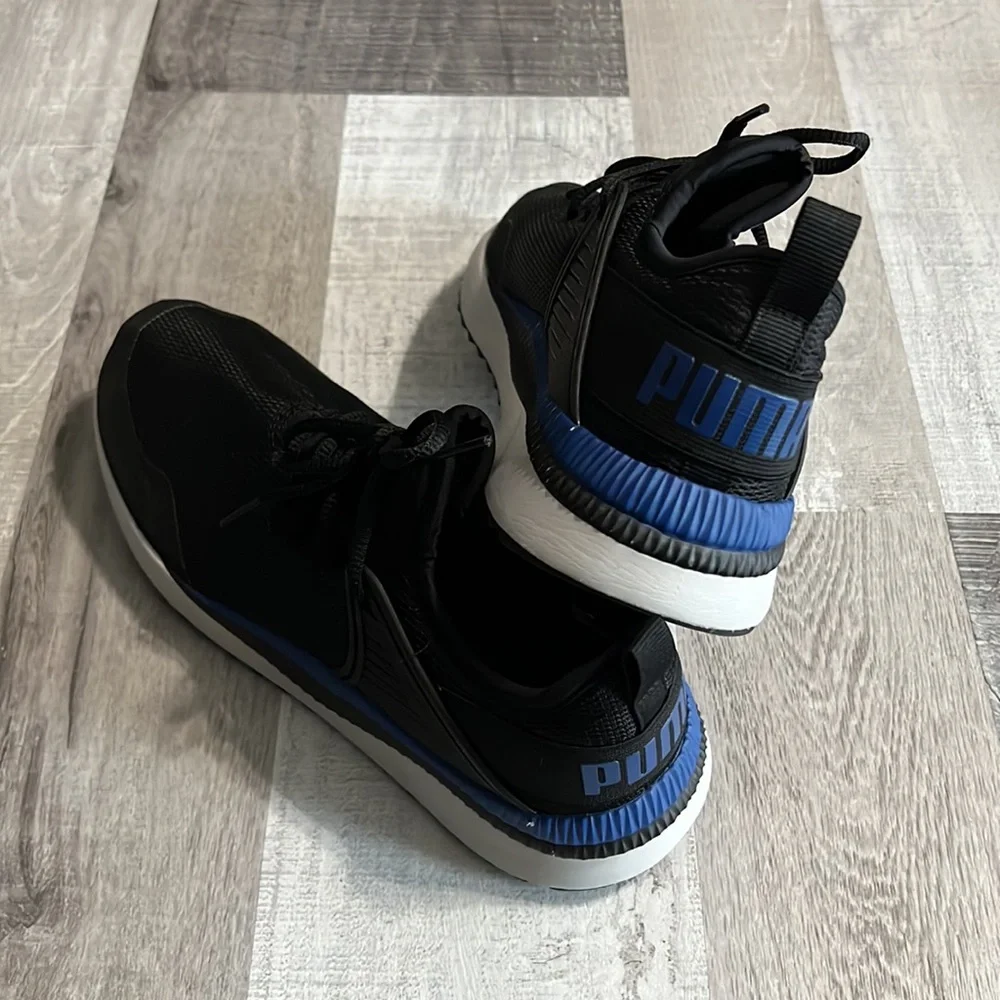 Like New PUMA Pacer Next Cage Sneaker Black Sodalite Blue Logo Men’s Size 7.5 - Picture 4 of 7
